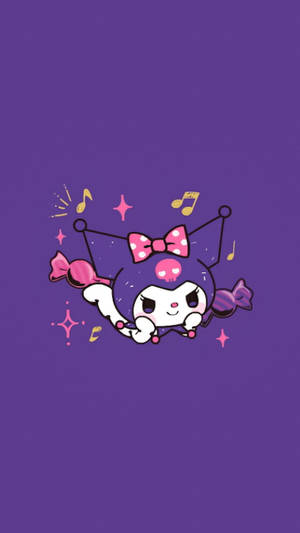 My Melody Kuromi på dyp fiolett bakgrunn — Sanrio GIF Bakgrunner