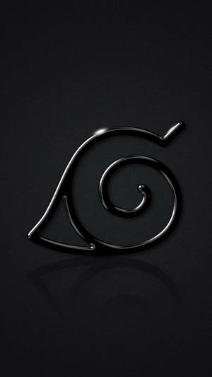 Konohagakure-symbol Naruto svart — Svart anime Bakgrunner