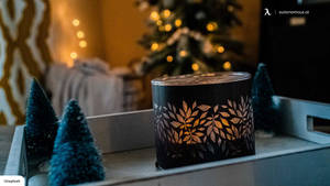 Bakgrunnsbilde med koselig julestemning og levende lys — Koselig julestemning Bakgrunner