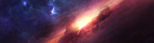 Rosa romtåke bakgrunn — 5120x1440 Bakgrunner