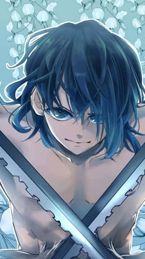 Kryssede klinger Inosuke PFP — Demon slayer telefon Bakgrunner