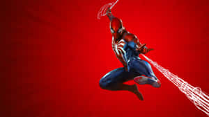 Kul PS4-spillkarakter Spider-Man i kjent hoppstilling — Edderkoppmannen Bakgrunner