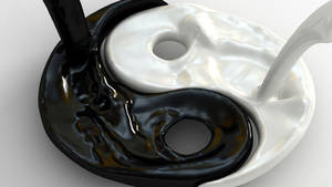 Kul svart-hvitt Yin Yang-bakgrunn — Kul svart Bakgrunner