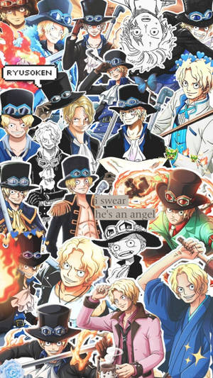 Kult Sabo One Piece estetisk collage — Anime Bakgrunner