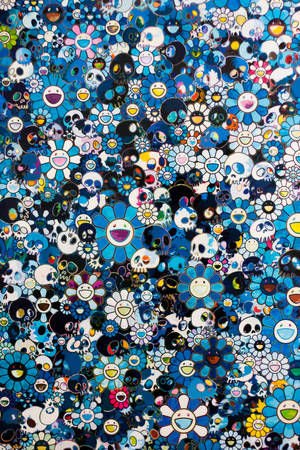 Kun blå Takashi Murakami 4K — Xiaomi Pad 7 Ultra Bakgrunner