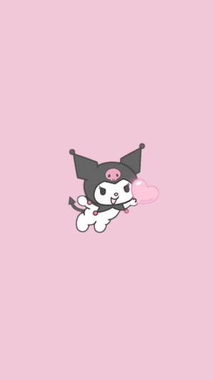 My Melody Kuromi holder et hjerte — Sanrio GIF Bakgrunner