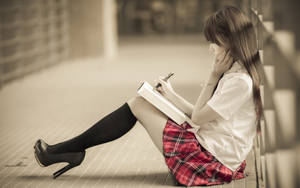 Kvinnelig student som studerer 2560x1600 — 2560x1080 Bakgrunner