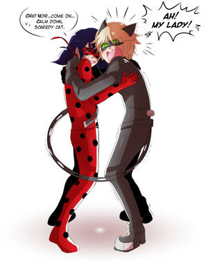 Ladybug og Cat Noir kyss taleboble bakgrunnsbilde