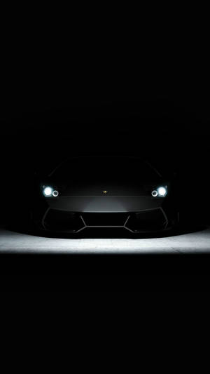 Lamborghini iPhone svart estetikk hvite frontlykter — Lamborghini Bakgrunner