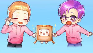 LankyBox Boxy Animated Adam og Justin — Søt tegneserie Bakgrunner