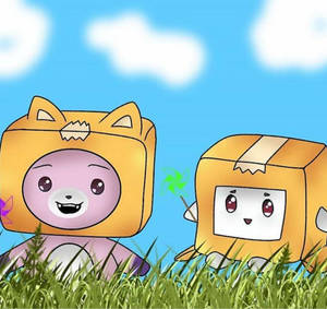 LankyBox Boxy og Foxy — Søt tegneserie Bakgrunner