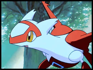 Latias med tre i bakgrunnen — Anime skrivebord Bakgrunner