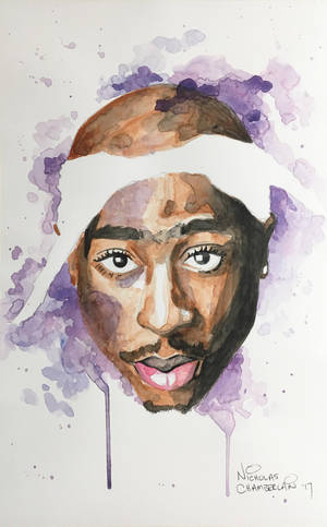 Tupac akvarellsprut-kunst bakgrunnsbilde — Redmi Pad Bakgrunner