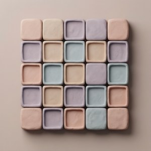 En myk leire-rendret sudoku-gitter i pastellkitttoner. — Huawei nova Flip S Bakgrunner
