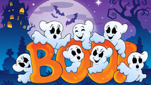 Leken spøkelses-tegneserie Halloween-bakgrunn