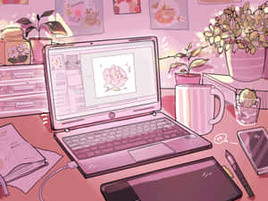 Rosa anime-estetikk bilder — Estetisk rosa Bakgrunner