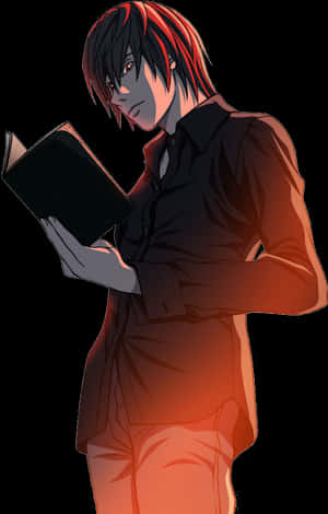 Light Yagami som holder Death Note