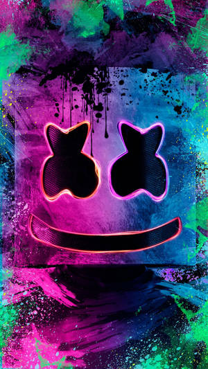 Lilla grønn bakgrunn Marshmello HD iPhone — Kult iPhone Bakgrunner