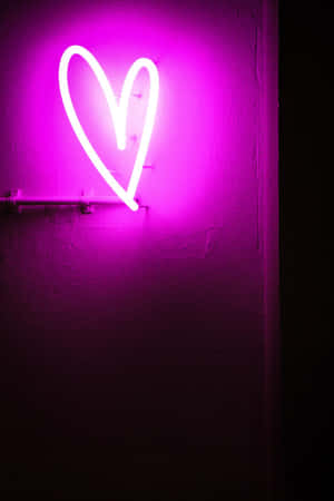 Neonhjerte — Neon lilla Bakgrunner