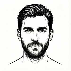 Minimalistisk linjekunst sigma-mannsansikt. — Pixel Watch 3 Bakgrunner