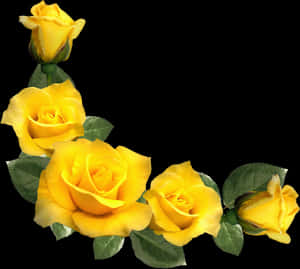 Clipart Blomst Estetisk - Gul Rose Blomsterkant, HD Png Nedlasting — Rosa blomst Bakgrunner