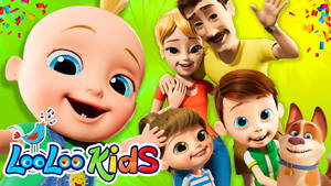 Looloo Kids Familie — Neongrønn Bakgrunner