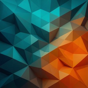 S24 Ultra med lavpoly geometrisk bakgrunn, turkis og oransje, moderne kunst.