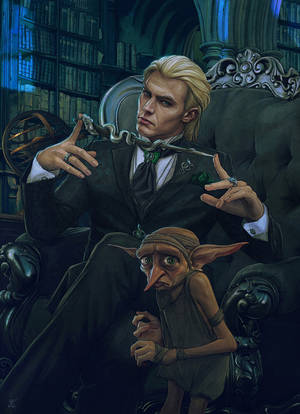 Lucius Malfoy og husalven Dobby — Harry potter estetisk Bakgrunner