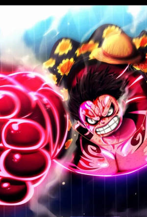 Luffy Gear 4 eksplosivt angrep bakgrunnsbilde — Luffy gear 4 Bakgrunner