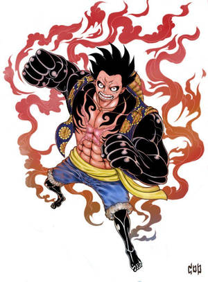 Luffy Gear 4 flammende kropp bakgrunnsbilde — Luffy gear 4 Bakgrunner
