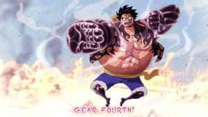 Luffy Gear 4 flammende ild bakgrunnsbilde — Luffy gear 4 Bakgrunner