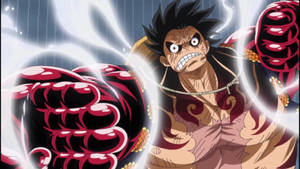 Luffy Gear 4 forvrengt ansikt bakgrunnsbilde — Luffy gear 4 Bakgrunner