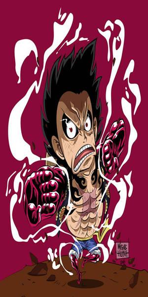 Luffy Gear 4 forvrengt kunst bakgrunnsbilde — Luffy gear 4 Bakgrunner
