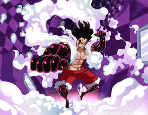 Luffy Gear 4 Lilla Plakat bakgrunnsbilde — Luffy gear 4 Bakgrunner
