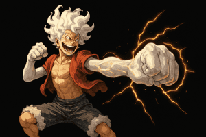 Luffy 4k, Luffy svart, Luffy, Luffy bakgrunn, svart abstrakt, anime, anime bakgrunn, beist, hvit, Gears 5