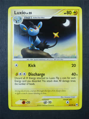 Luxio Pokemon Trading Card Blå Bakgrunn — Pokemon sverd og skjold Bakgrunner