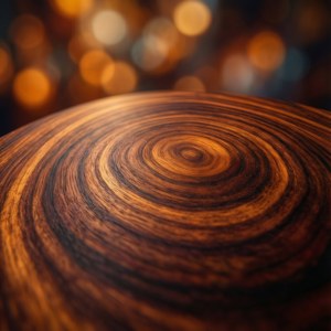 Abstrakt makro av mahogni-trekorn med sirkulære mønstre og bokeh, surrealistisk og hypnotisk. — Pixel Watch Bakgrunner