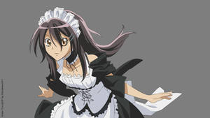 Maid Sama Misaki Ayuzawa hushjelpdrakt bakgrunnsbilde. — Studio Display Bakgrunner