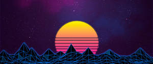Retromåne med linjer bakgrunn. — 2560x1080 Bakgrunner