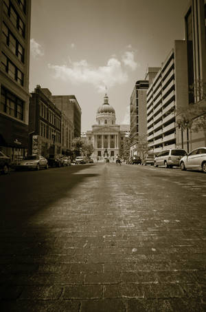 Majestetisk utsikt over Indiana Statehouse i Indianapolis — Xiaomi Pad 9 Pro Max Bakgrunner