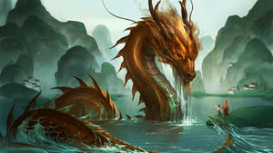 Majestic Bronze Japanese Water Dragon på en PC