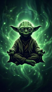 Yoda silhuett vektor bakgrunnsbilde med grønn aura. — iPhone 5 Bakgrunner