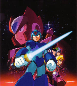 Mega Man Xtreme 2 spillplakat bakgrunn — Vivo X Fold3 Bakgrunner