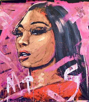 Megan Thee Stallion maleri bakgrunnsbilde — Vivo X Fold3 Pro Bakgrunner