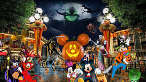 Mickey Mouse og vennene feirer Halloween i Disneyland