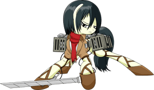 Parallaxmlp, Attack On Titan, Mikasa Ackerman, ponifisert, HD Png-nedlasting