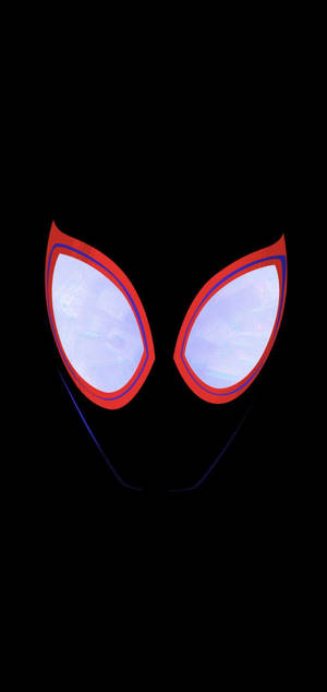 Miles Morales minimalistiske øyne på svart bakgrunn bakgrunnsbilde — iPhone 15 Bakgrunner