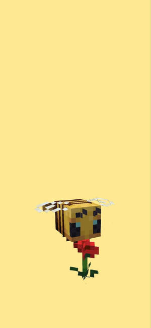 Minecraft-bie med blomst bakgrunnsbilde — iPhone Air Bakgrunner