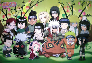 Mini Naruto-karakterer Anime Cover bakgrunnsbilde — Naruto estetikk Bakgrunner