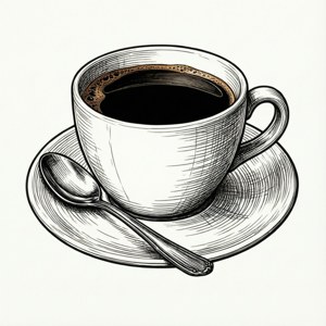 En linjetegning av en kaffekopp — Tecno Phantom V Flip Bakgrunner